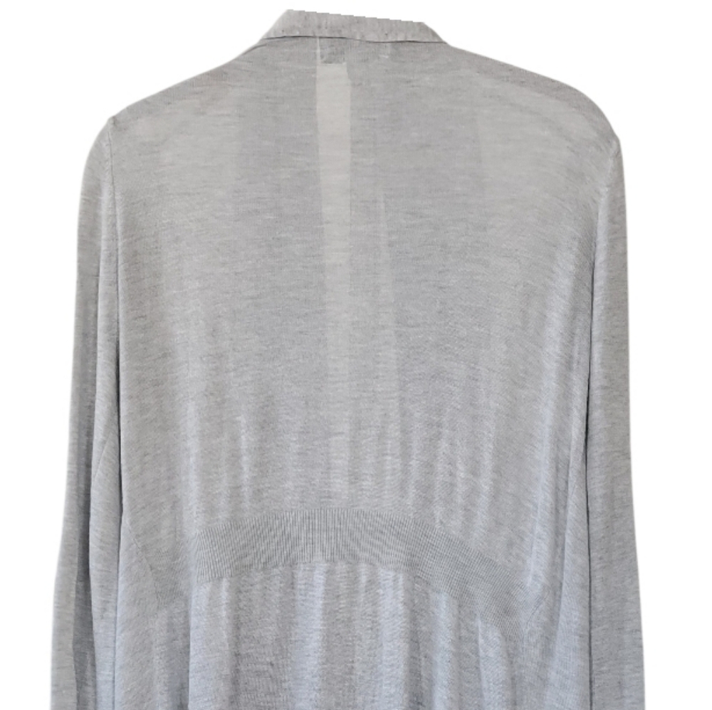 Joan Vass S Open Front Drape Cardigan Sweater Coastal Minimalist Grey - Picture 6 of 9